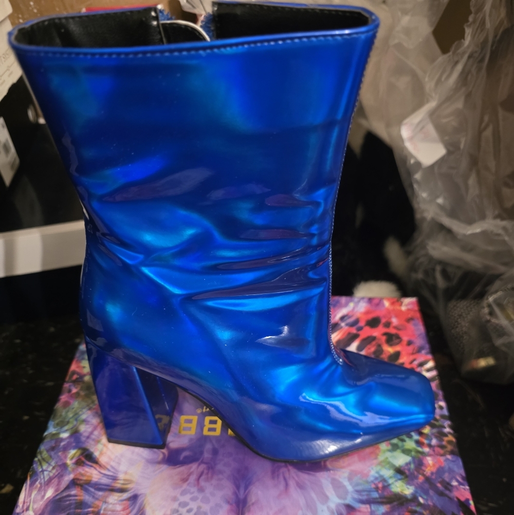 Cape Robbin Shiny Blue Heeled Boots